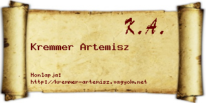 Kremmer Artemisz névjegykártya